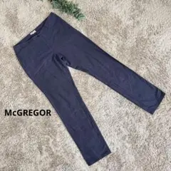 M'GREGOR ネイビーチェック スラックス ファスナー付きポケットあり