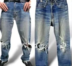 ✅00s archive A.P.C. damage grunge denim