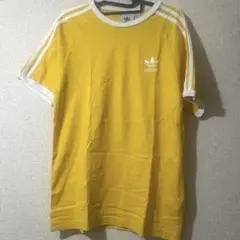 adidas イエロー Tシャツ スリーストライプ