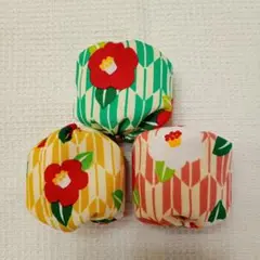 和柄　お手玉　3個　ハンドメイド　知育玩具　つばき　昔遊び
