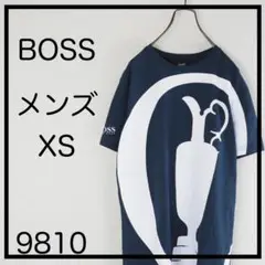 ★美品★BOSS メンズ Tシャツ XS ネイビー　半袖　プリントロゴ