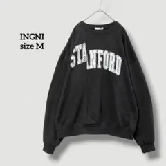 イング スウェット ダークグレー スタンフォードロゴ入 オーバーサイズt4768