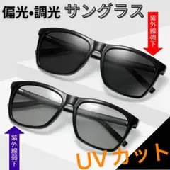 【セール】偏光・調光・一体型サングラス 特殊レンズ 運転用 釣り 海 ブラック黒
