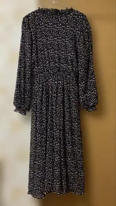 花柄長袖シフォンロングロンピース