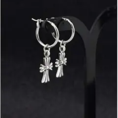 フープピアス クロス シルバー 両耳 BTS 新品 十字架n