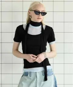 WithTieSheerCottonT-shirt MAISON SPECIAL