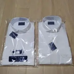 STOVEL & MASON ホワイトドレスシャツ 2枚セット