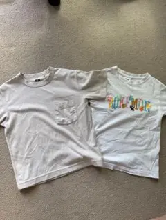 UNIQLO ユニクロ　ベージュ・ホワイト Tシャツセット　130cm