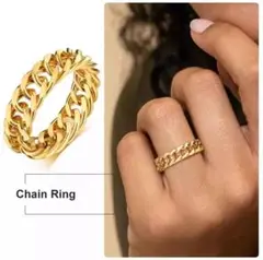560 ゴールド チェーン リング 316L サージカルステンレス 韓国 結婚式