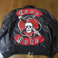 鬼*ん様 古着レザージャケットラロッカフライングジャケット風666パンク 鬼*ん様 古着レザージャケットラロッカフライングジャケット風