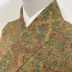 【着】14092d 着物 縮緬 抽象花文様