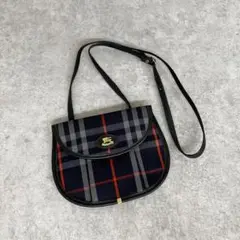 極 美品 バーバリーズ ノバチェック レザー ミニ ポシェット ショルダーバッグ