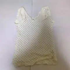 アイボリー ドット柄 キャミソール