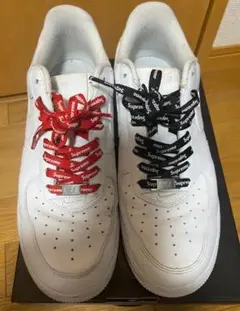 エアフォースSupremeコラボ　シューレース　赤黒セット