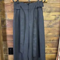 grove ダークグレー チェック柄 ハイウエストスラックス