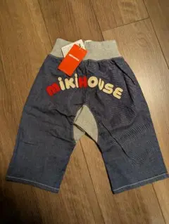 新品未使用タグ付き ミキハウス ロゴ ハーフパンツ 100