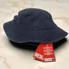 DIESEL ディーゼル バケットハット ブラック 黒 Dロゴ ウォッシュ ロゴ