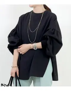Aletta vita アレッタビータ 後ろボタン袖シャーリングブラウス