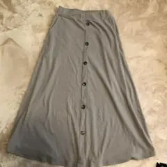 美品 レディース M スカート ベージュ らくらく ボタン付き ウエストゴム