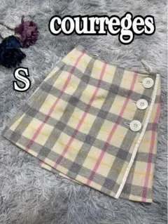 【courreges】レディース ミニスカート 巻きスカート チェック 可愛い