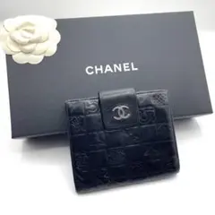 CHANEL シャネル アイコンライン ラムスキン ココマーク 二つ折り財布