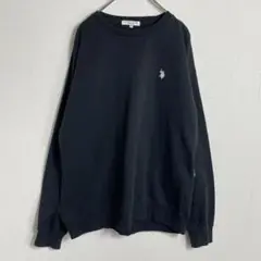 U.S. POLO ASSN. トレーナー 裏起毛 4Lサイズ 刺繍 ブラック