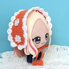 〈オレンジ×ホワイト〉ぬい服　ヘッドドレス　ちびぐるみ　にじぬい