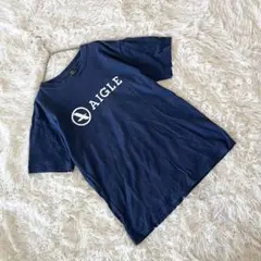 《イーグル》【M】Tシャツ ネイビー ロゴ クルーネック フランス発 コットン
