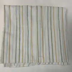 check&stripe 綿 ストライプ生地 白 緑 黄色 1m