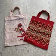 刺繍のバッグ　2点