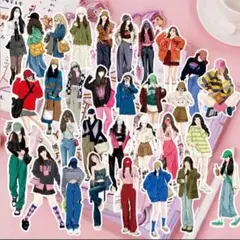韓国 海外作家 58枚 女の子 ステッカー 海外シート