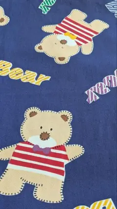 昭和レトロ　クマ柄生地