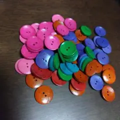 カラフル木製ボタン 4色セット