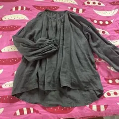 【新品タグつき♫】marihoja リネン100% スミ黒 ロングスリーブシャツ