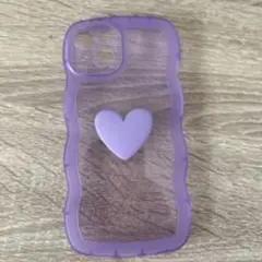 紫色のハートデザインiPhone 13ケース