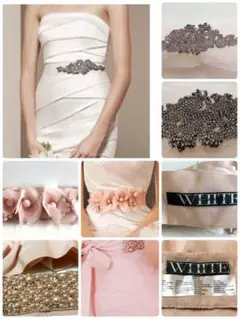 【新品同様】WhitebyVeraWangサッシュベルト&ロングベール