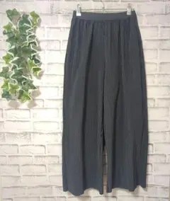 【mili an deni】レディース　シフォンプリーツワイドパンツ　M　グレー
