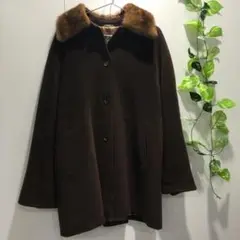iBlues コート　アウター　イタリア製 ファー付きブラウン S ファー