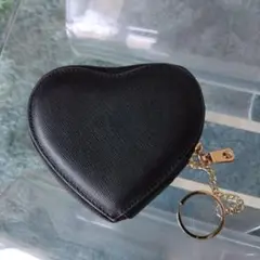 ハート型キーケース⭐︎ゴールドフック付⭐︎ブラックXベージュピンク⭐︎新品未使用