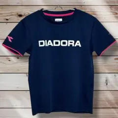 DIADORA ネイビー Tシャツ ロゴ入り サイズM トレーニング スポーツ
