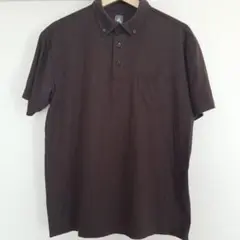 洋服の青山　ビジネスポロシャツ 　ポケット　ボタンダウン　チャコールブラウン　L