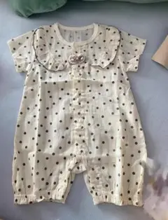 水玉模様ロンパース 95cmまで対応
