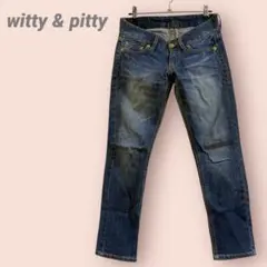 witty & pittyスキニーデニムパンツ　ユーズド加工　レディース/S