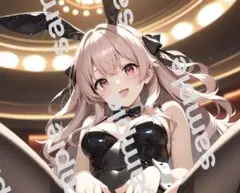 a4ポスター　AIイラスト 美女 アート　AI 女の子　バニーガール　バニー