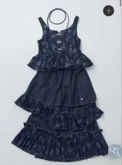 idem イデム　damage frill denim skirt