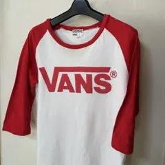 VANS 七分袖カットソー ホワイト/レッド　Mサイズ