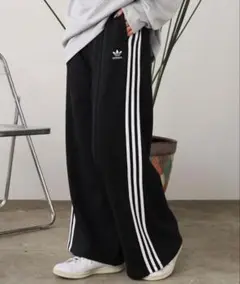 adidas/アディダス スリーストライプ ワイドレッグパンツ