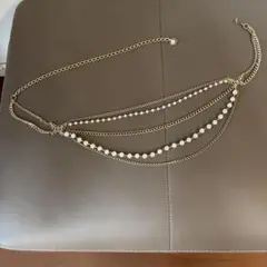 値下げすました。 チェーンベルト（イミテーションゴールド・パール）