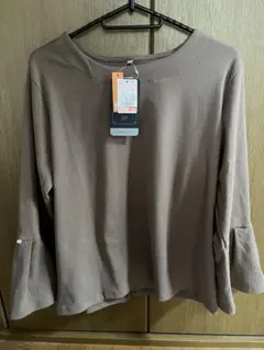 しまむら　ブラウン　茶色　わたしの7Days Closet 長袖　裏起毛　淡色