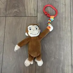 日本育児　おさるのジョージ　にぎってピョン　ぬいぐるみ　人形　ベビーカートイ